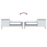 Table basse Blanc brillant 100x50x45 cm Bois d'ingénierie – Image 6