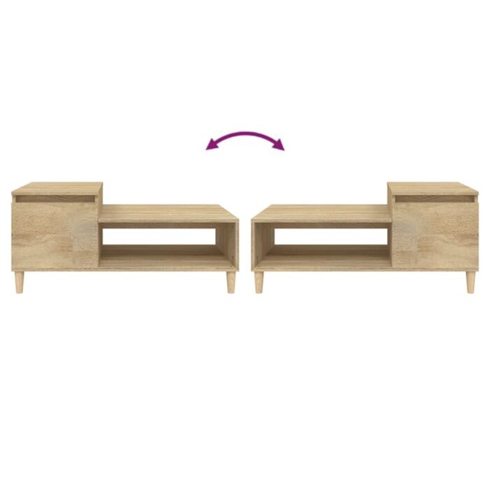 Table basse Chêne sonoma 100x50x45 cm Bois d'ingénierie – Image 6