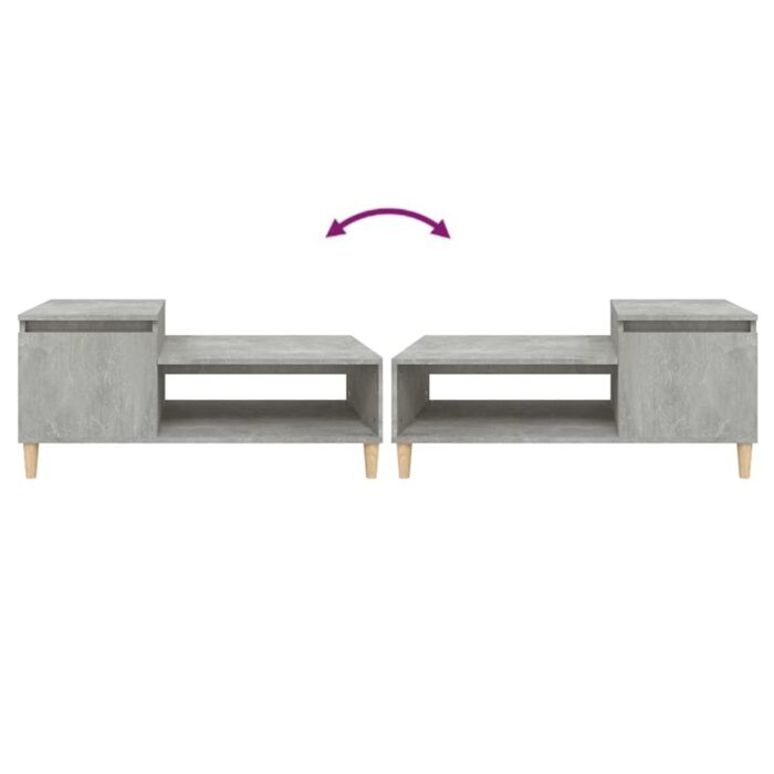 Table basse Gris béton 100x50x45 cm Bois d'ingénierie – Image 6