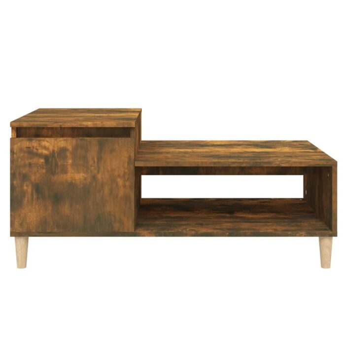 Table basse Chêne fumé 100x50x45 cm Bois d'ingénierie – Image 3