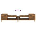 Table basse Chêne fumé 100x50x45 cm Bois d'ingénierie – Image 6