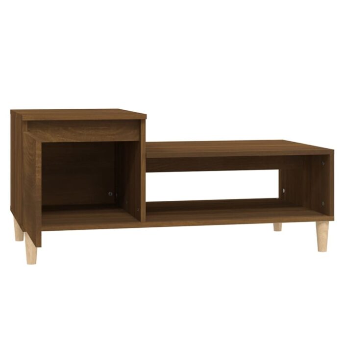 Table basse Chêne marron 100x50x45 cm Bois d'ingénierie – Image 4