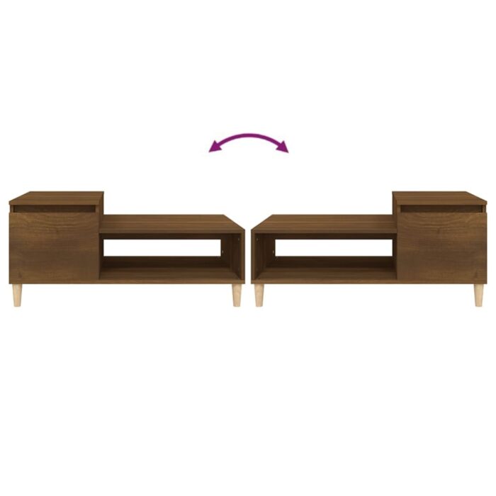 Table basse Chêne marron 100x50x45 cm Bois d'ingénierie – Image 6