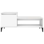 Table basse Blanc 100x50x45 cm Bois d'ingénierie – Image 3