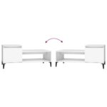 Table basse Blanc 100x50x45 cm Bois d'ingénierie – Image 6