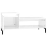 Table basse Blanc brillant 100x50x45 cm Bois d'ingénierie – Image 4