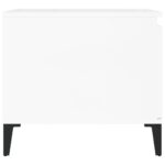 Table basse Blanc brillant 100x50x45 cm Bois d'ingénierie – Image 5