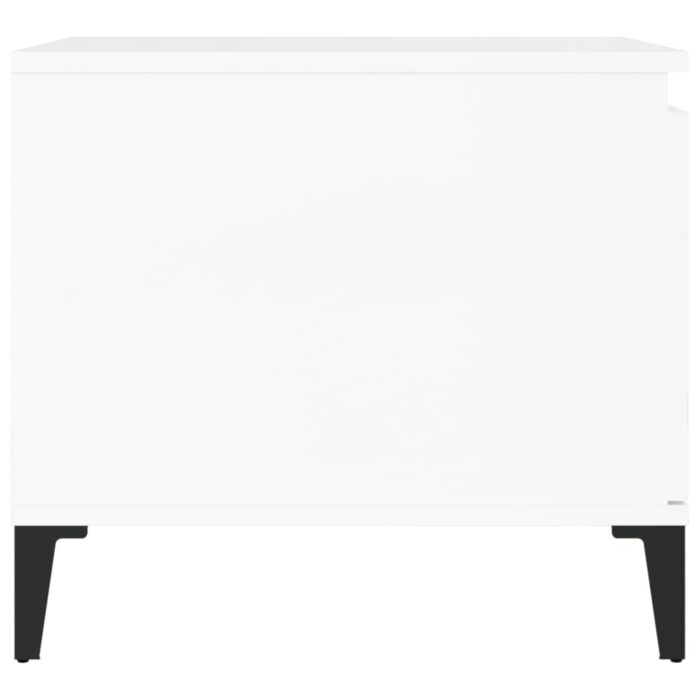 Table basse Blanc brillant 100x50x45 cm Bois d'ingénierie – Image 5