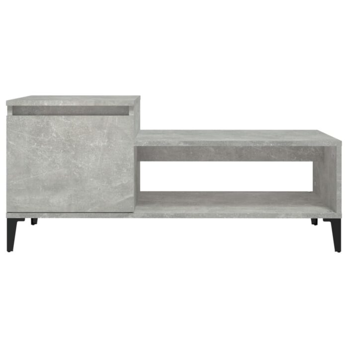 Table basse Gris béton 100x50x45 cm Bois d'ingénierie – Image 3