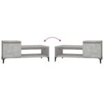 Table basse Gris béton 100x50x45 cm Bois d'ingénierie – Image 6