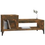 Table basse Chêne fumé 100x50x45 cm Bois d'ingénierie – Image 2