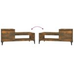 Table basse Chêne fumé 100x50x45 cm Bois d'ingénierie – Image 6