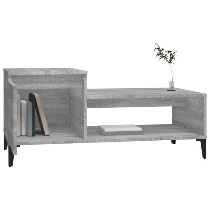 Table basse Sonoma gris 100x50x45 cm Bois d'ingénierie – Image 2