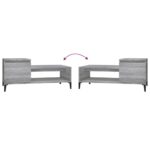Table basse Sonoma gris 100x50x45 cm Bois d'ingénierie – Image 6