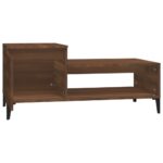 Table basse Chêne marron 100x50x45 cm Bois d'ingénierie – Image 4