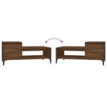 Table basse Chêne marron 100x50x45 cm Bois d'ingénierie – Image 6