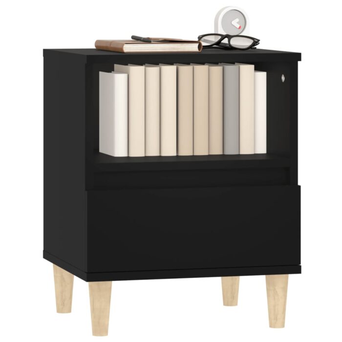 Tables de chevet 2 pcs Noir 40x35x50 cm – Image 2
