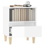 Tables de chevet 2 pcs Blanc brillant 40x35x50 cm – Image 3