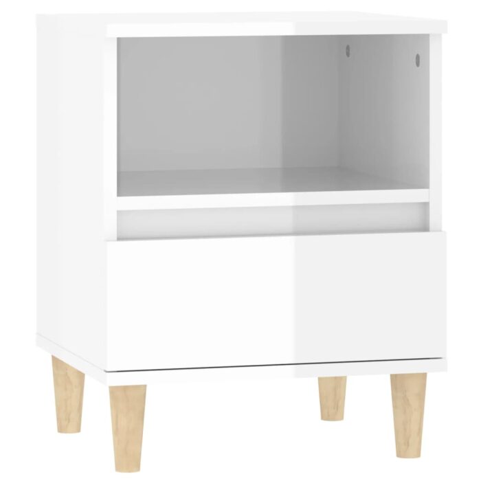 Tables de chevet 2 pcs Blanc brillant 40x35x50 cm – Image 4