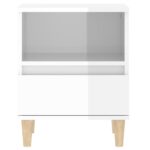 Tables de chevet 2 pcs Blanc brillant 40x35x50 cm – Image 5