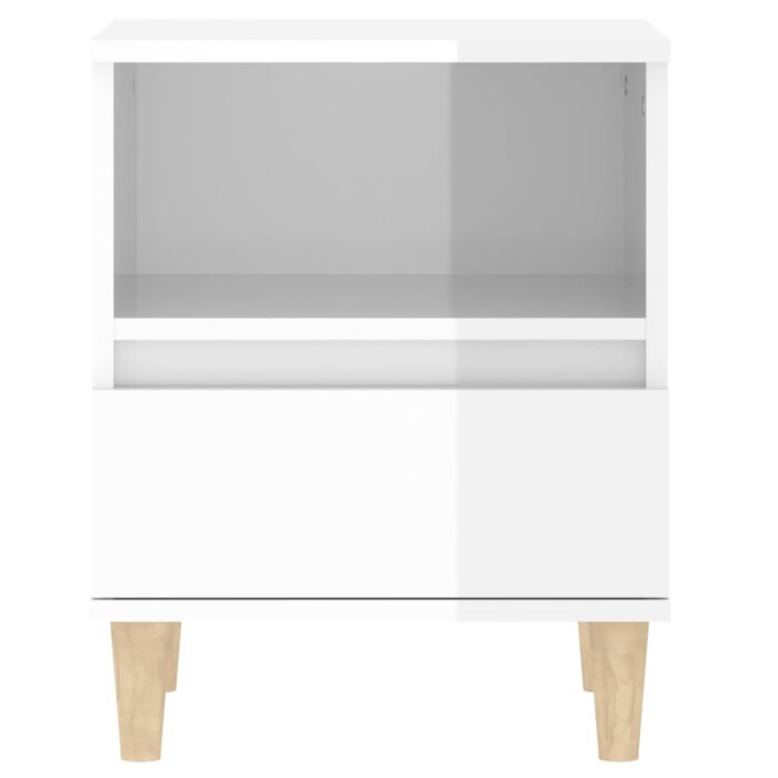 Tables de chevet 2 pcs Blanc brillant 40x35x50 cm – Image 5
