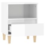 Tables de chevet 2 pcs Blanc brillant 40x35x50 cm – Image 6