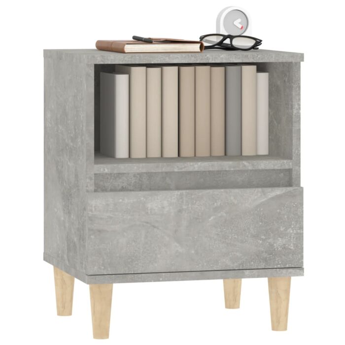 Table de chevet Gris béton 40x35x50 cm – Image 2