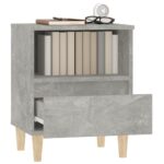 Tables de chevet 2 pcs Gris béton 40x35x50 cm – Image 3