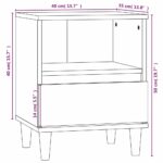 Tables de chevet 2 pcs Gris béton 40x35x50 cm – Image 9