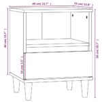 Table de chevet Chêne fumé 40x35x50 cm – Image 8