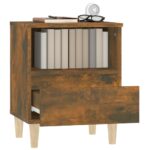 Tables de chevet 2 pcs Chêne fumé 40x35x50 cm – Image 3