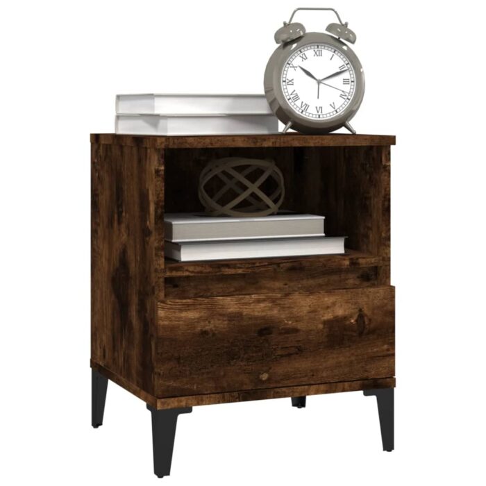 Table de chevet Chêne fumé 40x35x50 cm – Image 2