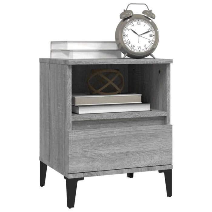 Tables de chevet 2 pcs Sonoma gris 40x35x50 cm – Image 2