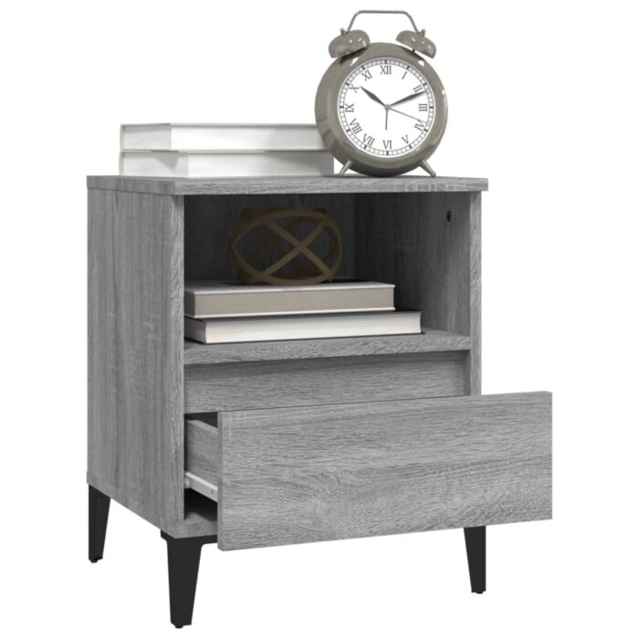 Tables de chevet 2 pcs Sonoma gris 40x35x50 cm – Image 3