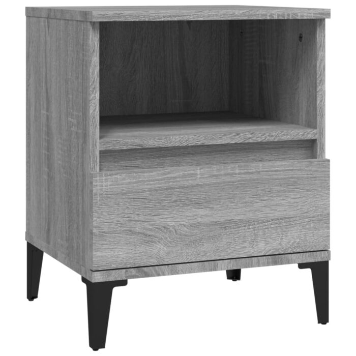 Tables de chevet 2 pcs Sonoma gris 40x35x50 cm – Image 4