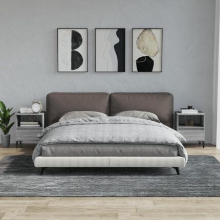 Tables de chevet 2 pcs Sonoma gris 40x35x50 cm