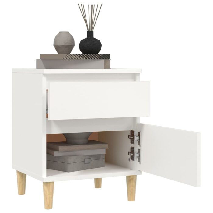 Tables de chevet 2 pcs Blanc 40x35x50 cm – Image 2