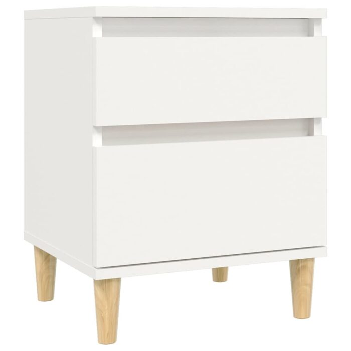 Tables de chevet 2 pcs Blanc 40x35x50 cm – Image 3