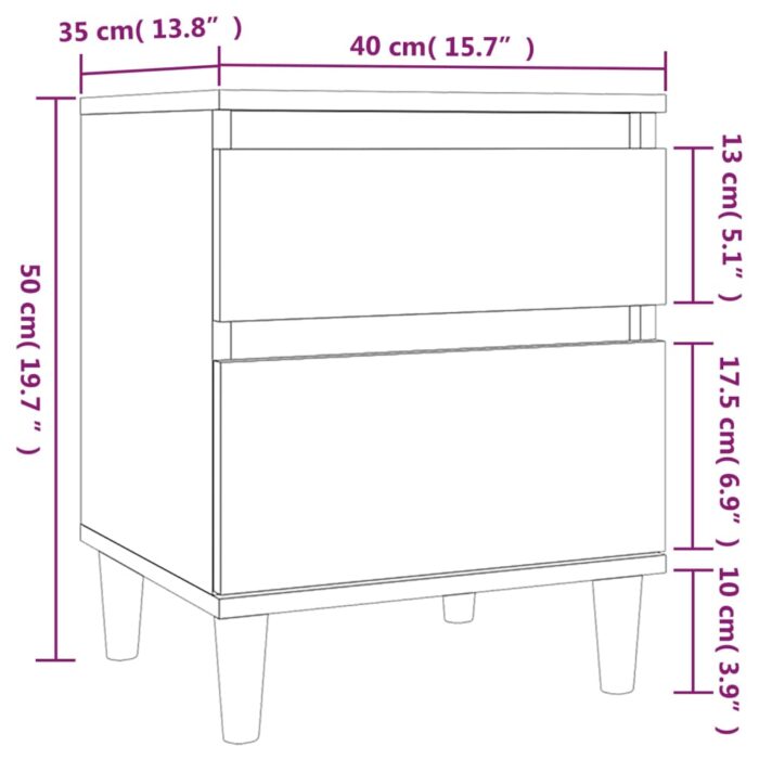 Tables de chevet 2 pcs Blanc 40x35x50 cm – Image 9
