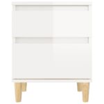 Table de chevet Blanc brillant 40x35x50 cm – Image 3