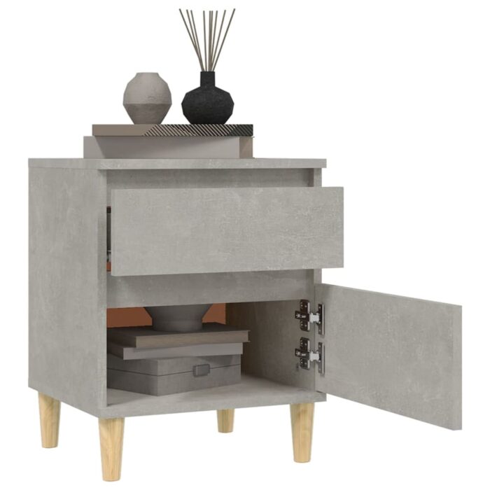 Table de chevet Gris béton 40x35x50 cm – Image 2