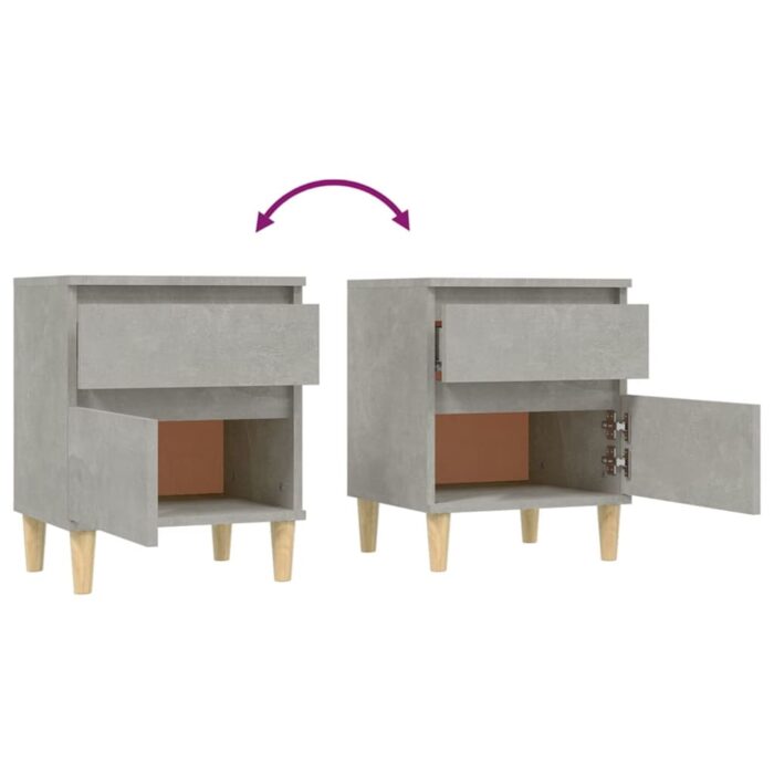 Table de chevet Gris béton 40x35x50 cm – Image 6