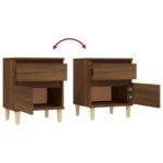Tables de chevet 2 pcs Chêne marron 40x35x50 cm – Image 7