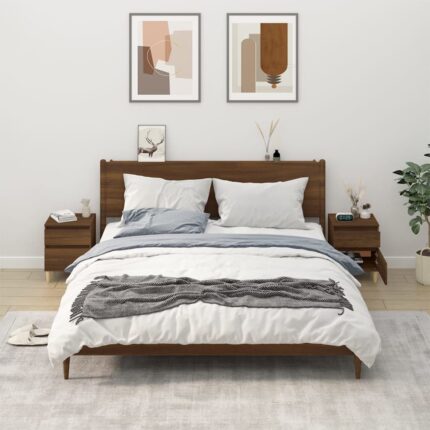 Tables de chevet 2 pcs Chêne marron 40x35x50 cm