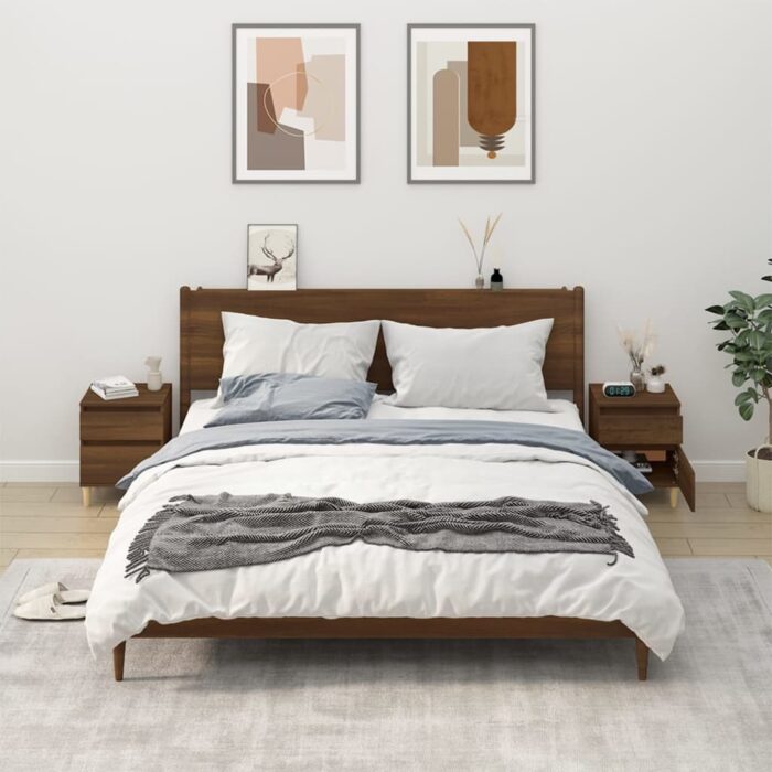 Tables de chevet 2 pcs Chêne marron 40x35x50 cm – Image 1