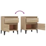 Tables de chevet 2 pcs Chêne sonoma 40x35x50 cm – Image 7