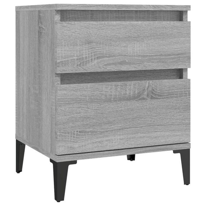 Tables de chevet 2 pcs Sonoma gris 40x35x50 cm – Image 3
