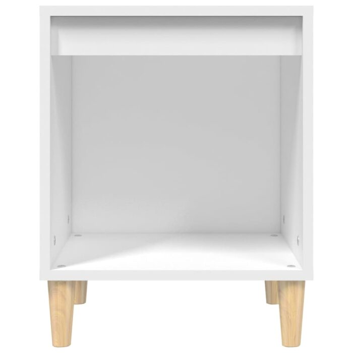 Table de chevet Blanc 40x35x50 cm Bois d’ingénierie – Image 3
