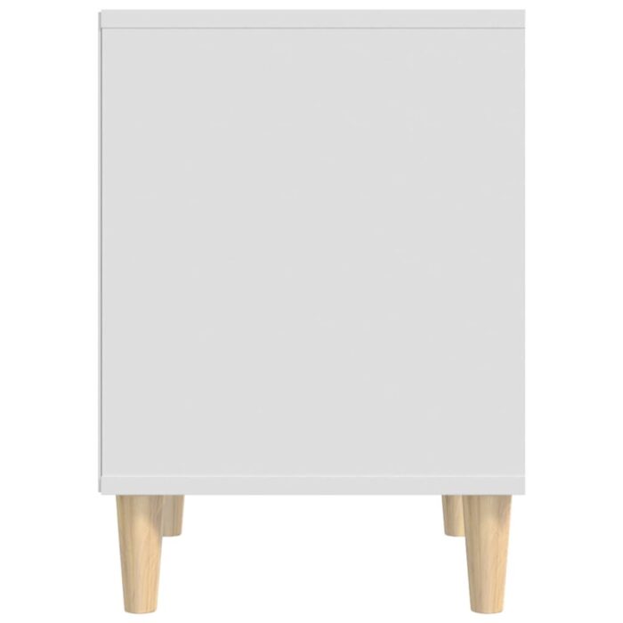 Table de chevet Blanc 40x35x50 cm Bois d’ingénierie – Image 4