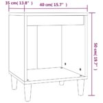 Table de chevet Blanc brillant 40x35x50 cm Bois d’ingénierie – Image 6
